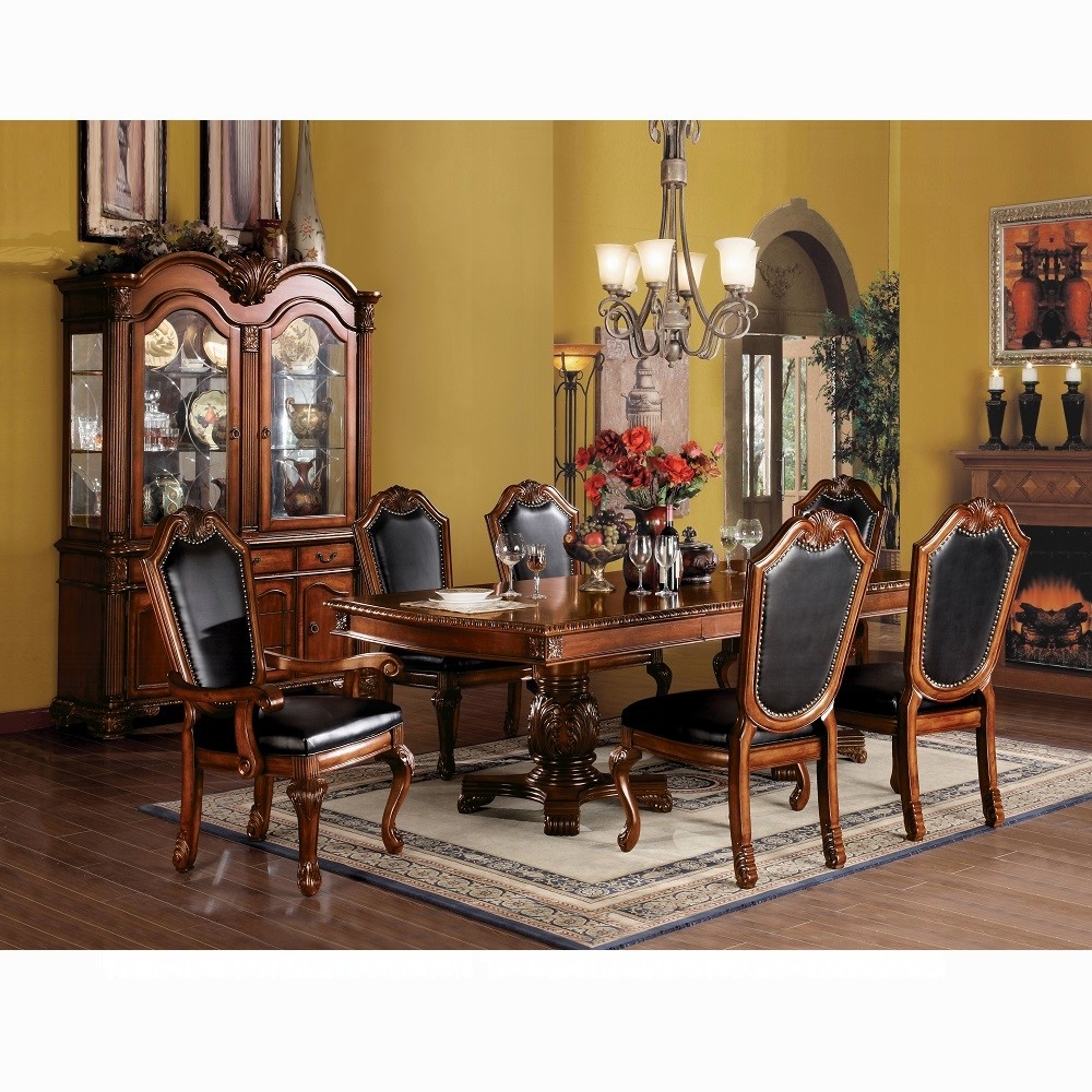 Black and Cherry Side Chair with Nailhead Trim