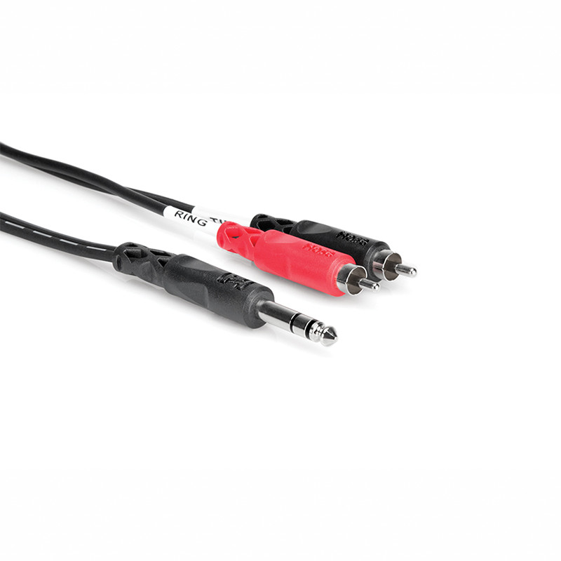 Hosa TRS-201 Stereo 1/4-Inch Phone - Two RCA 1m Cable