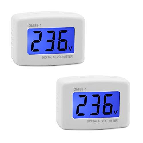 Voltage Test Monitor, 2 pcs Plug in Digital Volt Meter for RV, AC 80-300V Fla...