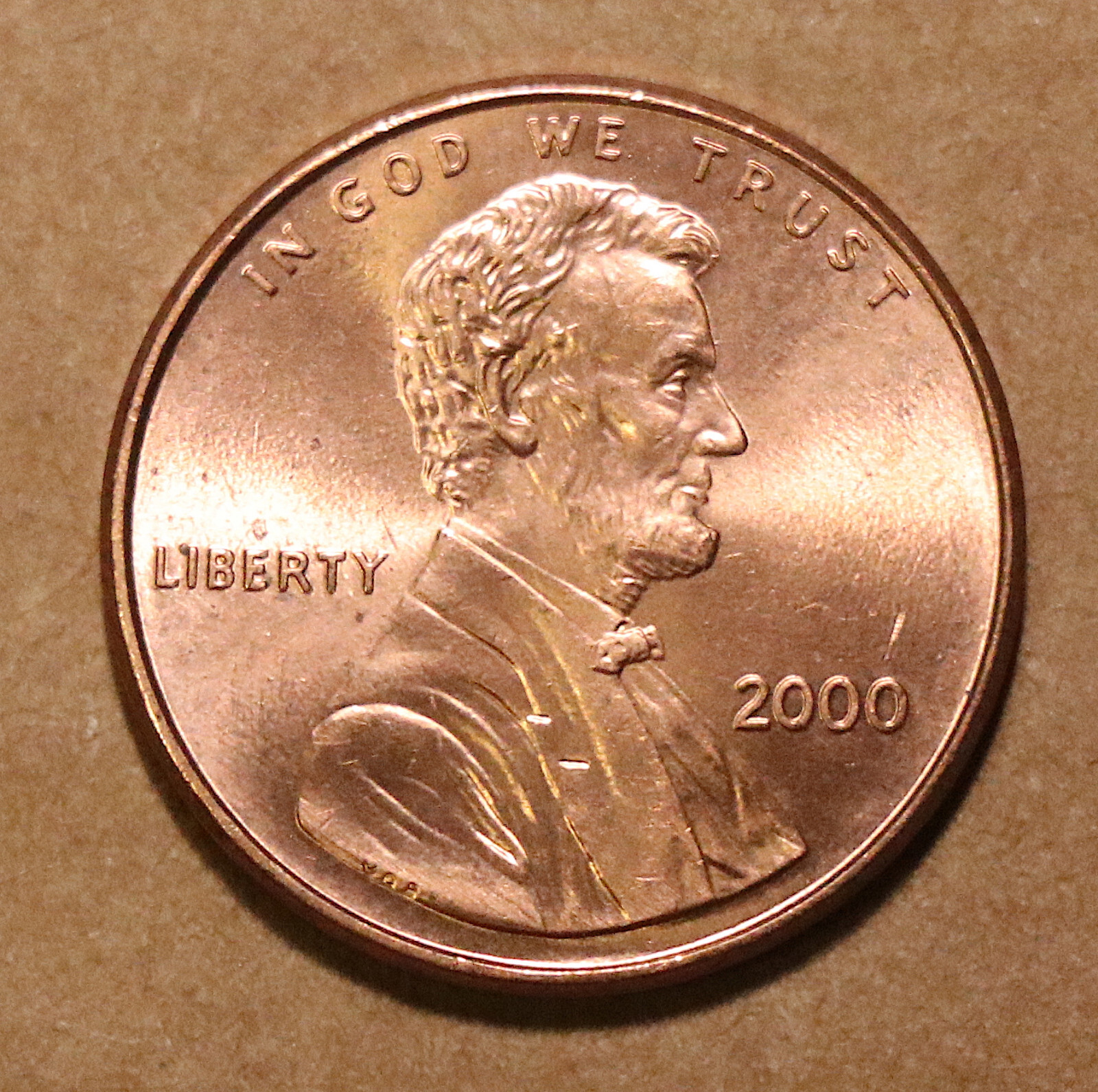 2000 Lincoln Memorial cents BU