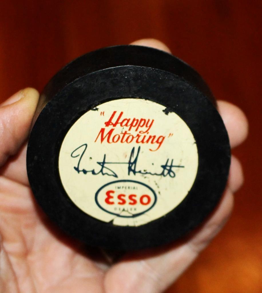 Rare Vintage 40's Esso Imperial Oil Happy Motoring Foster Hewitt Signature Puck!