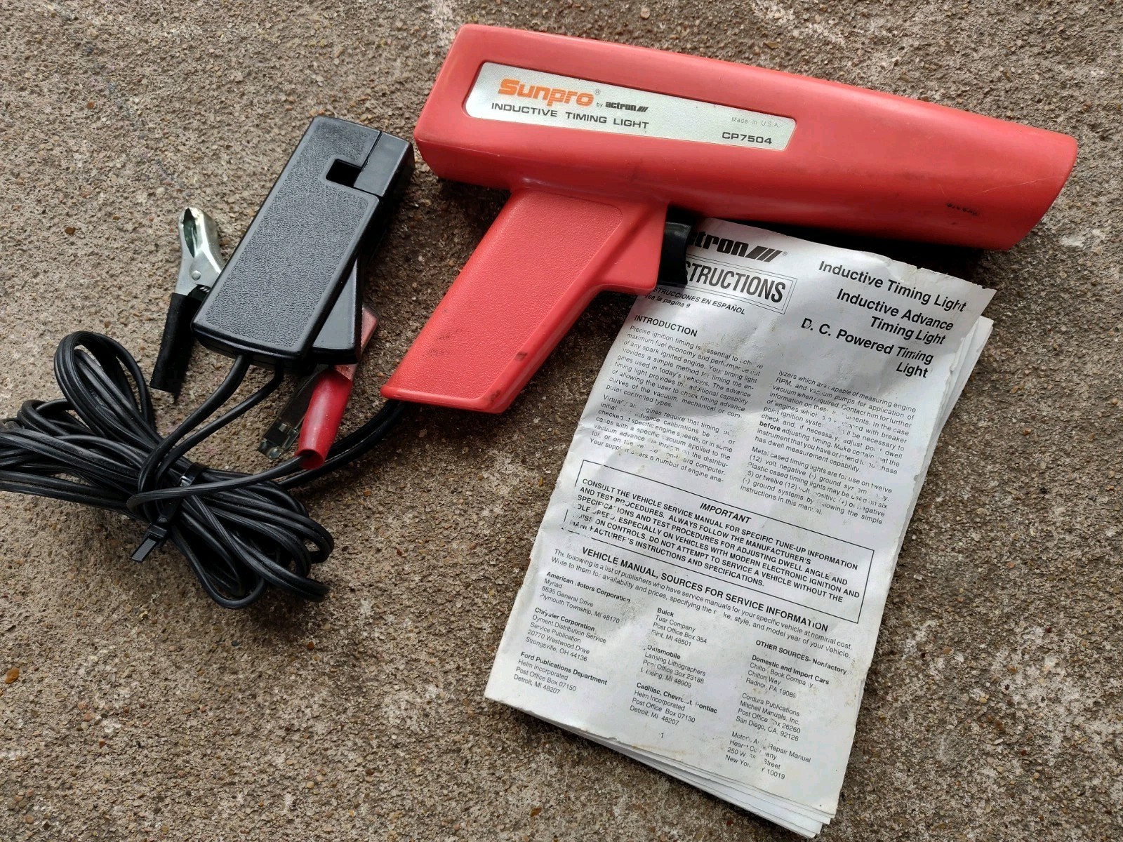 Vintage SUNPRO by Actron CP7504 Inductive Timing / Strobe Light  Made In USA