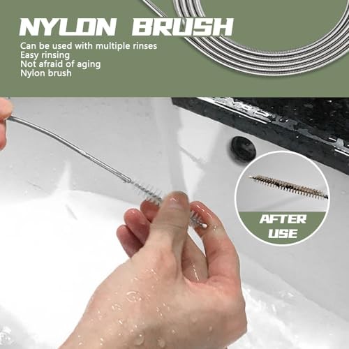 Long Wire Brush, 155CM Stainless Steel Pipe Cleaners Brush, Flexible Auto