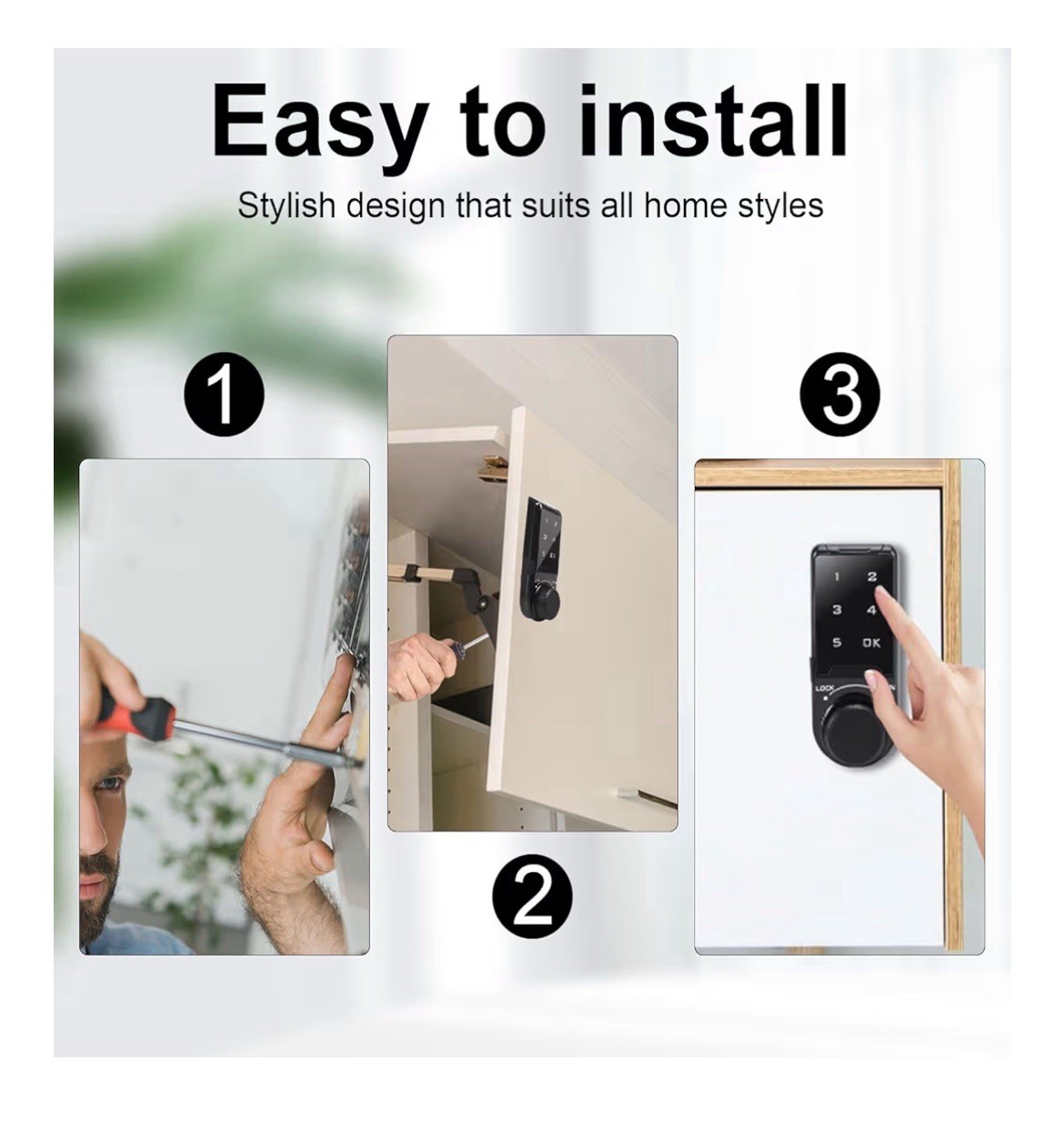 Code Security Lock, Electronic Cabinet, Drawer Deadbolt Lock, Digital Keypad