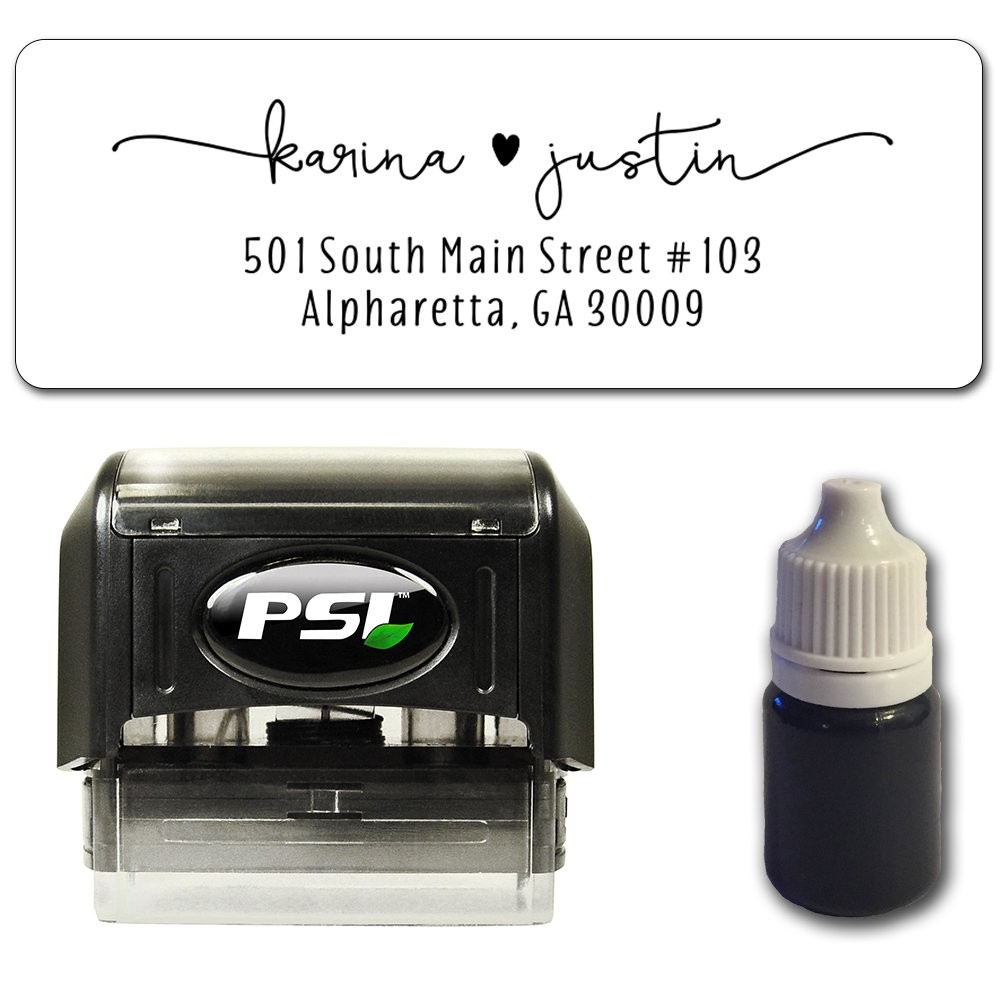 Custom Return Address Stamp, Self Inking - Bundle with Stamp, Extra Refill In...