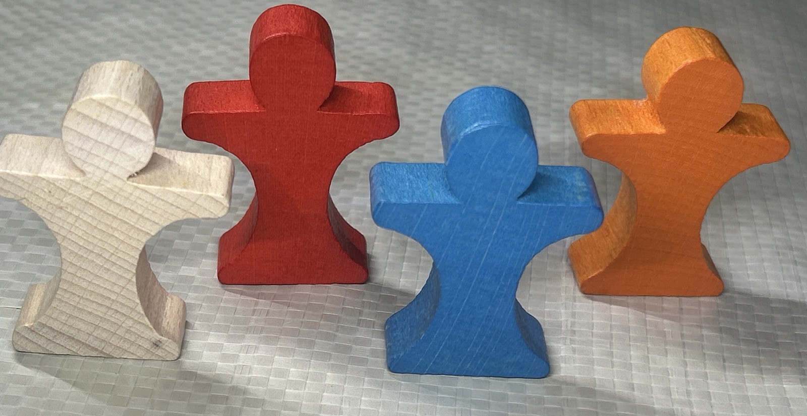 Player Pawn Set (4 Wooden Character Tokens) – Kids of Catan Complete Replacement