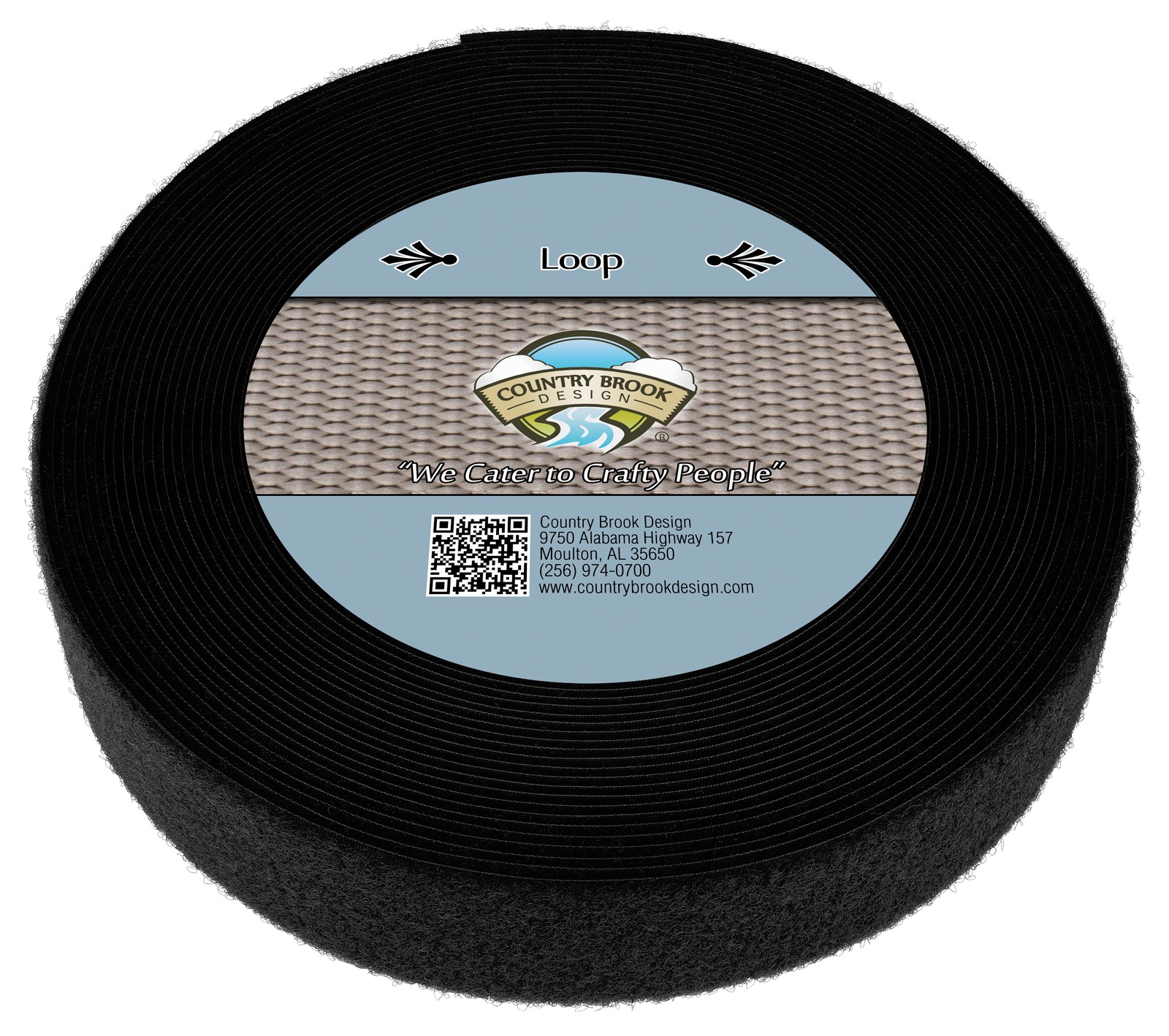 Country Brook Design | Black Sew On Loop Only (1 1/2 inch, 25 yards)