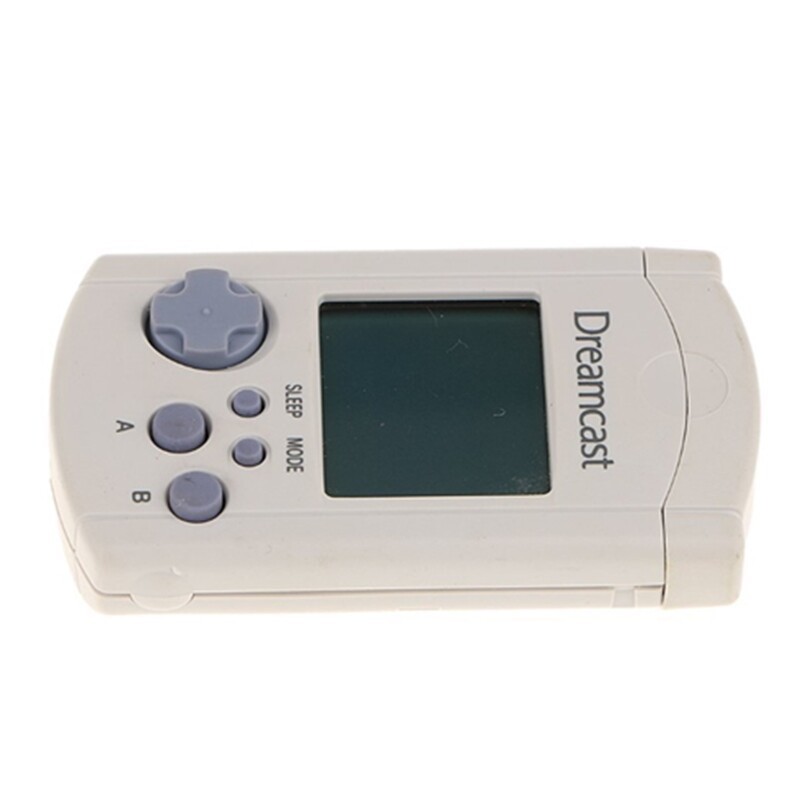 Authentic Sega Dreamcast White VMU Visual Memory Card Unit / Cap Good Condition