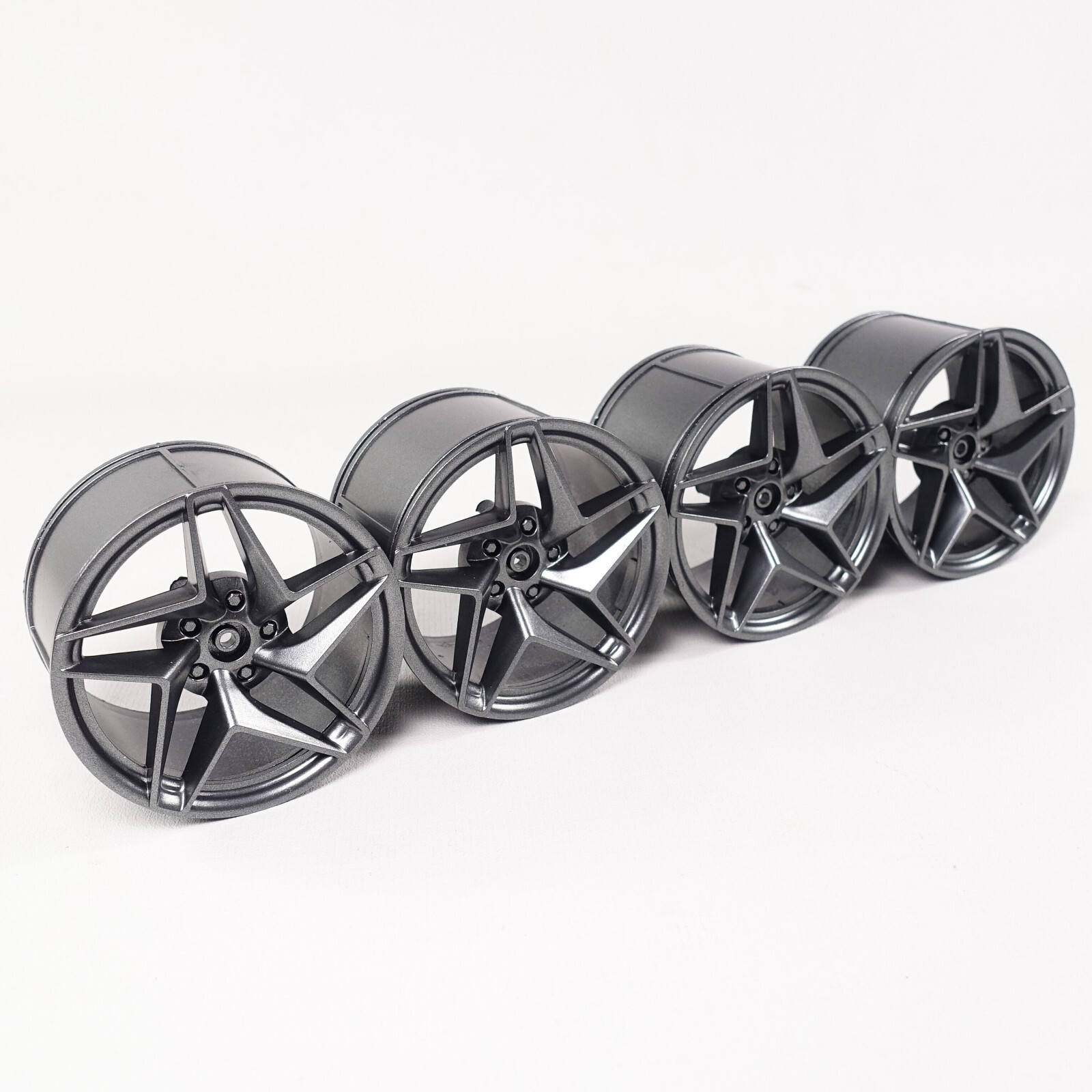 Custom 4 pcs Gunmetal painted rims for LEGO 42115 42083, Cada Lafer 1:8 car, V7
