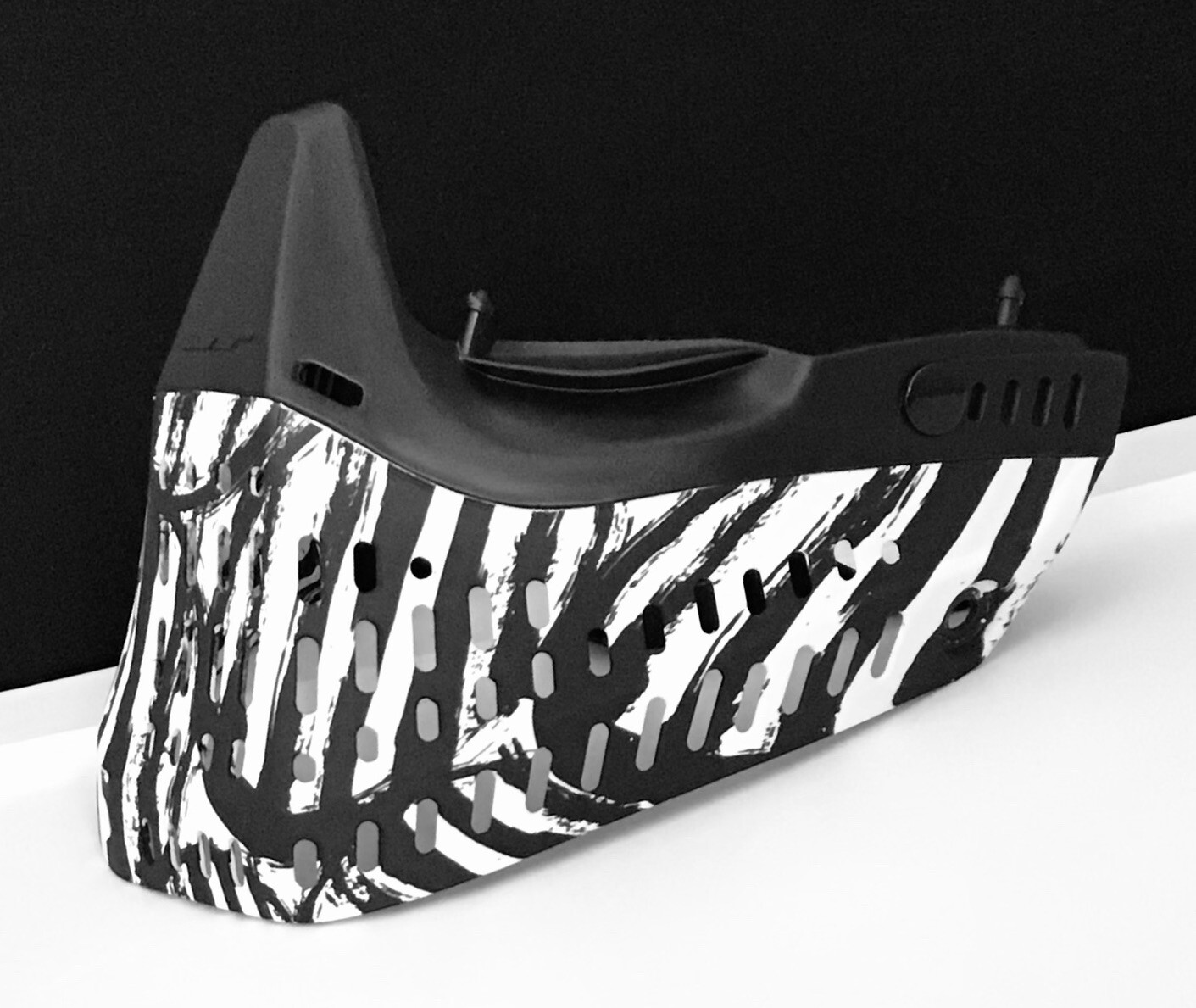 NEW Zebra JT Proflex Bottom With Chinstrap Paintball Mask Goggle Black & White