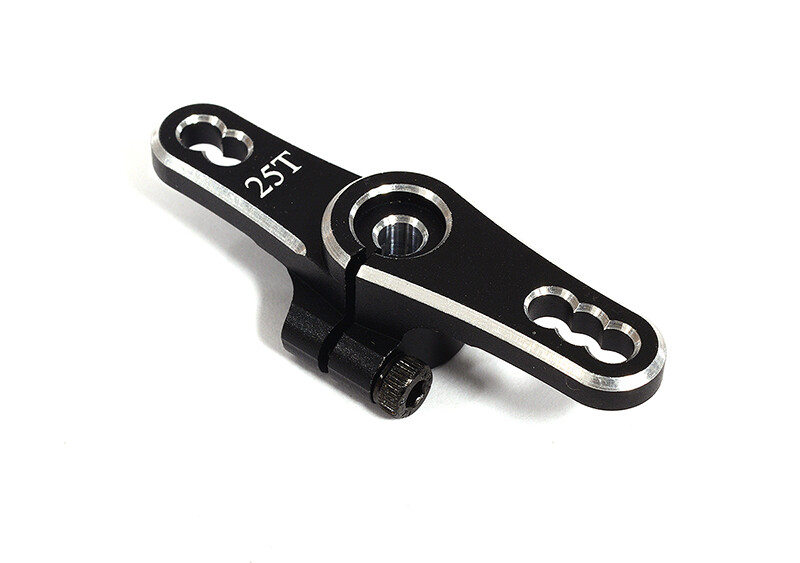 Black Billet Machined Alloy Servo Horn 25T (r=16, 18mm & 13, 15.5 & 18mm)