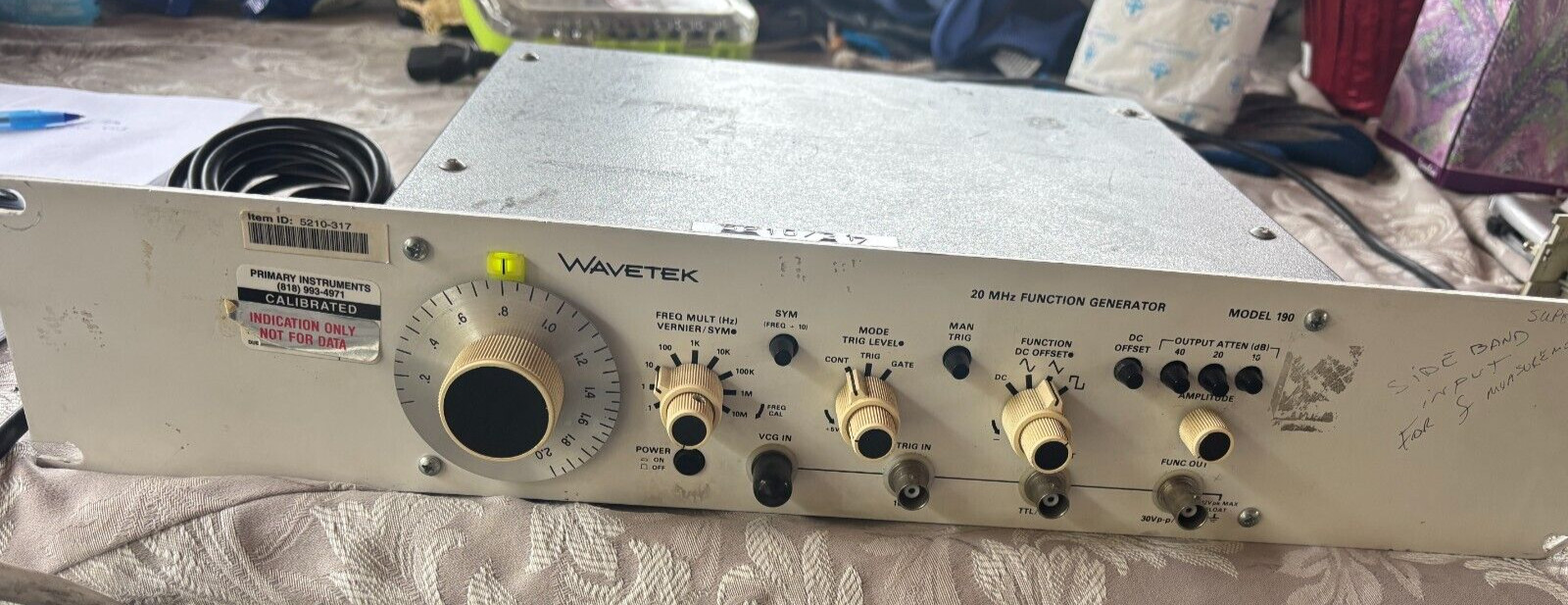 Wavetek 190 Function Generator, 2 MHz to 20 MHz Pulse/Function Generator
