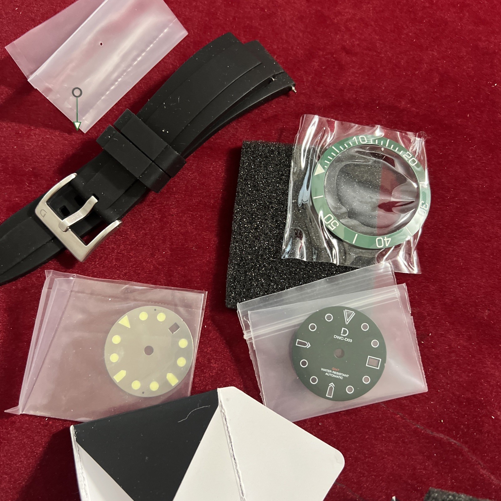 DIY Green Dial , Bezel And Black Strap