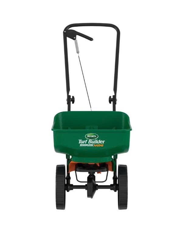 Scotts Turf Builder EdgeGuard Mini Broadcast Spreader for Grass Seed, Fertilizer