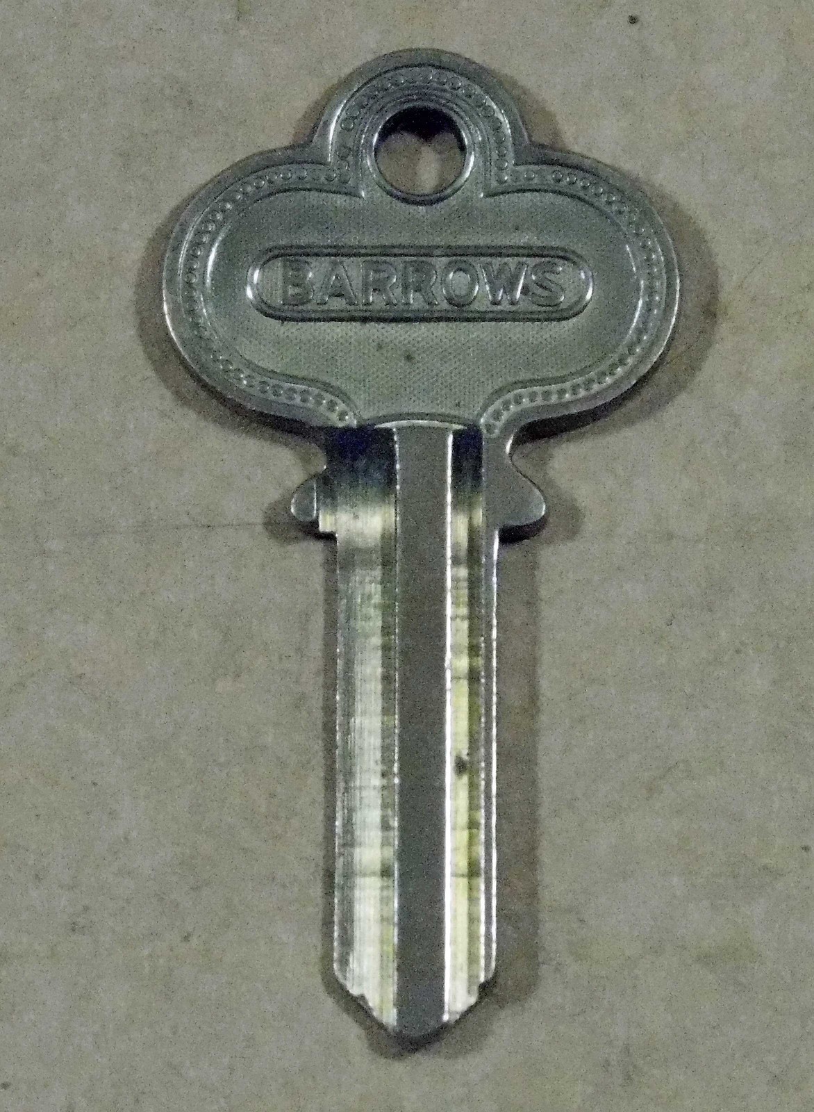 New old stock key blanks marked Barrows