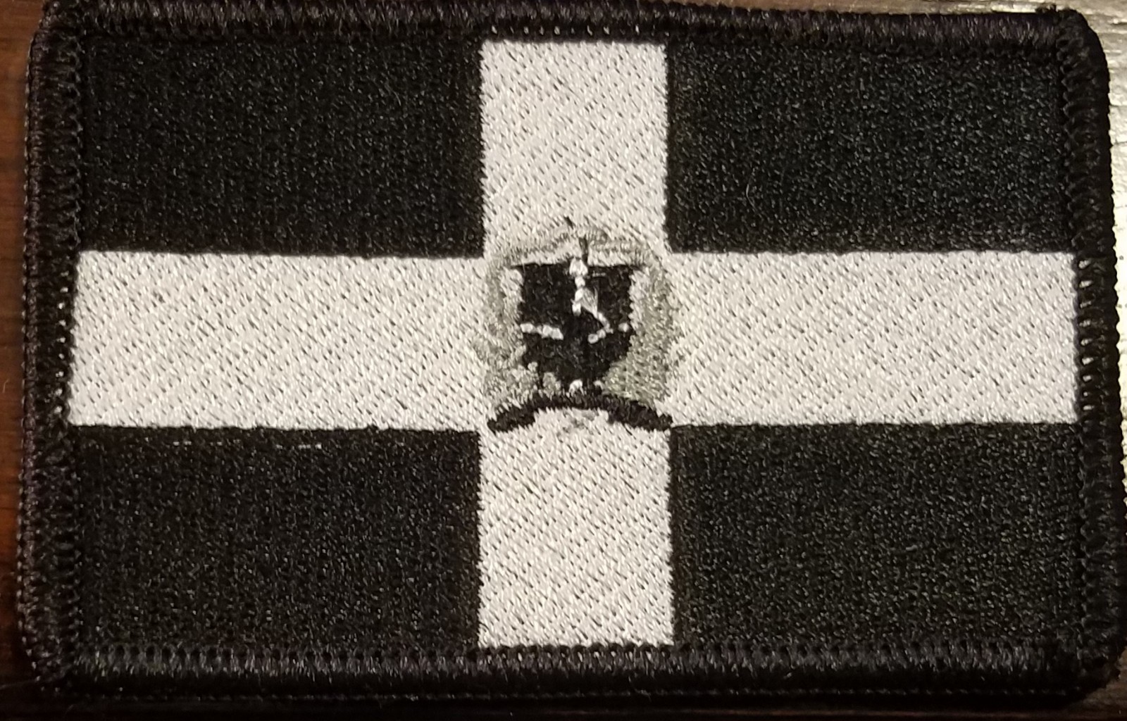 DOMINICAN Flag Patch W/ VELCRO® Brand Fastener Tactical  Morale Black Version #2