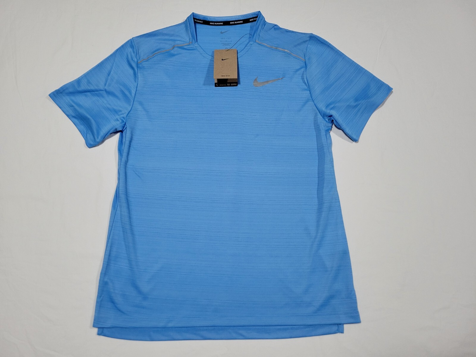 Nike Men’s Dri Fit Miler Running Shirt AJ7565-412 Sky Blue Reflective