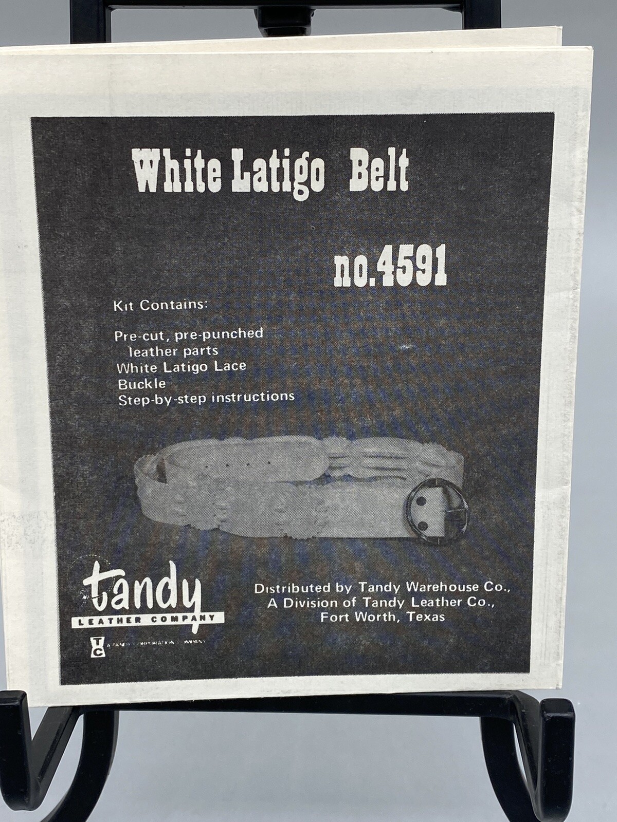 Vintage Hook White Latigo Belt Tandy Leather stock no. 4591 Instructions Only