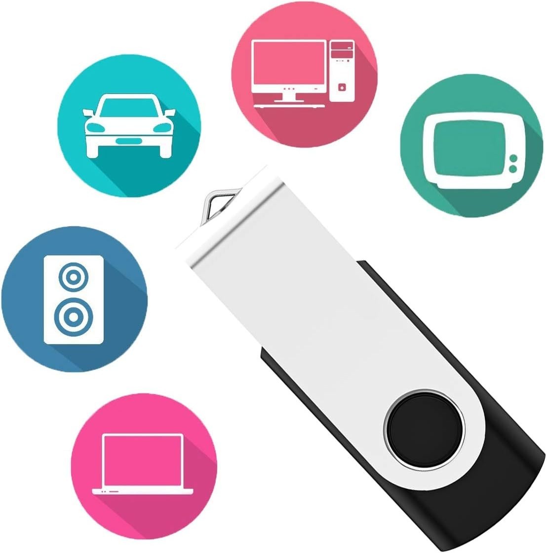 Compact 10 Pack 1GB Black USB Drives - Gift-Ready & Portable Storage Solutions