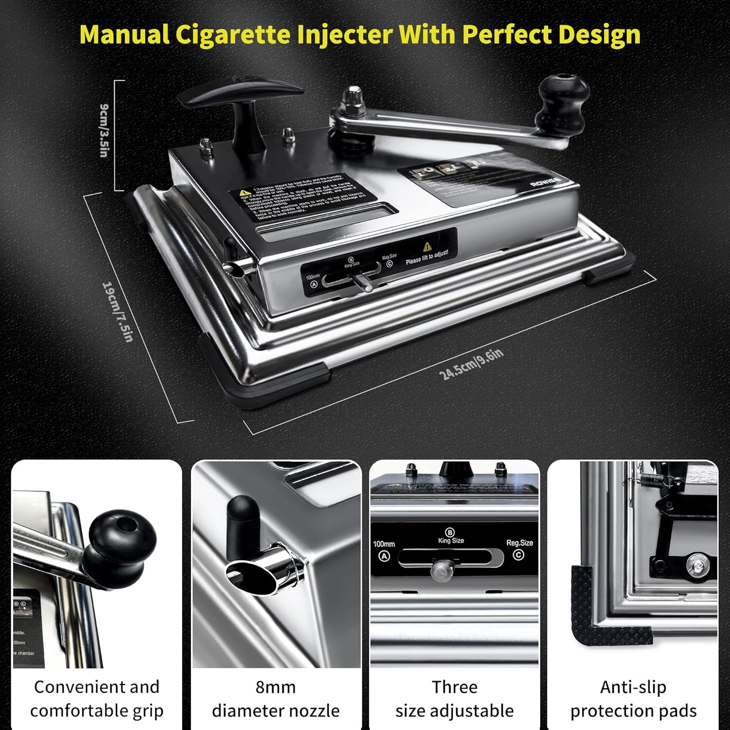 New Version Cigarette Rolling Machine, Portable Manual Cigarette Injector Fits R