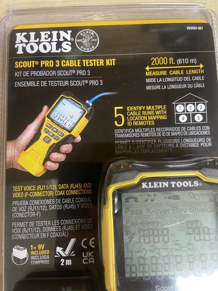 KLEIN TOOLS SCOUT PRO 3 CABLE TESTER KIT VDV501-851 (New)