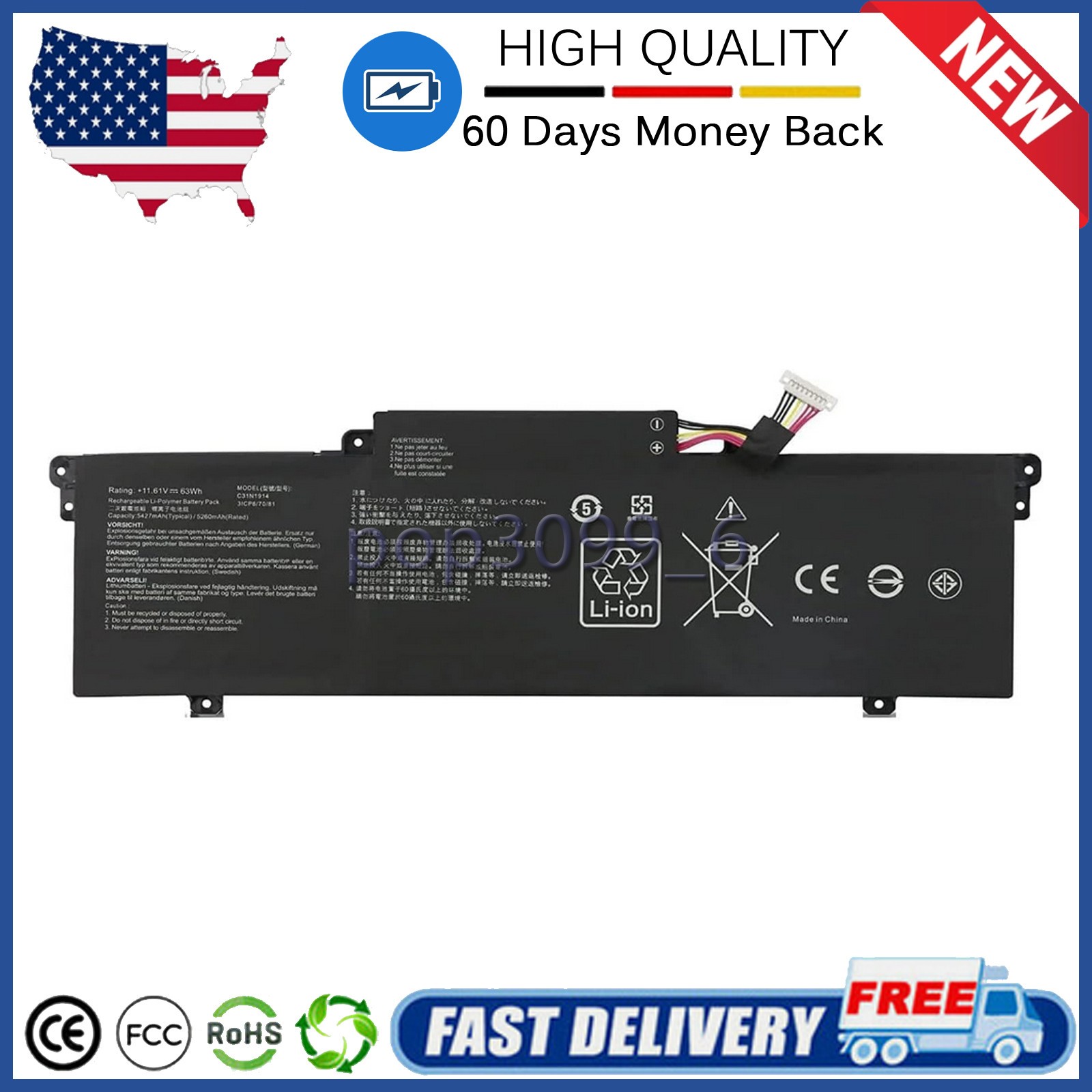 New C31N1914 battery for Asus ZenBook 14 UM425QA UX435EA UX435EG 13 UX425UG
