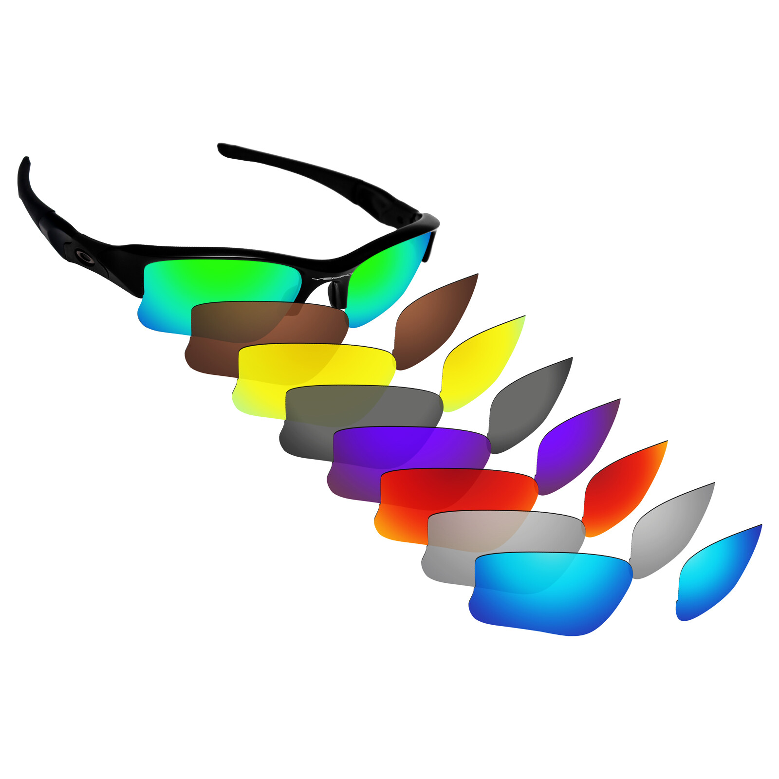 Hawkry Polarized Replacement Lens for-Oakley Flak Jacket XLJ Sunglass - Options