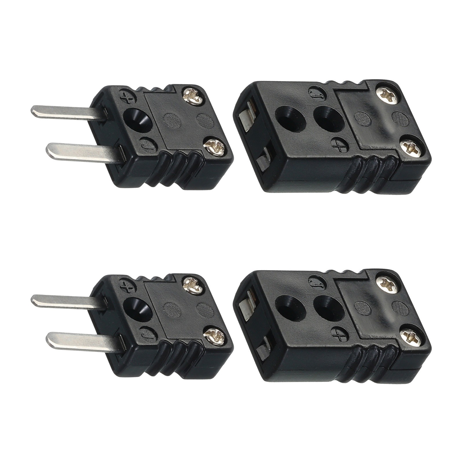 12SET J Type Thermocouple Wire Connector Female Male Plug High Temperature 200°C