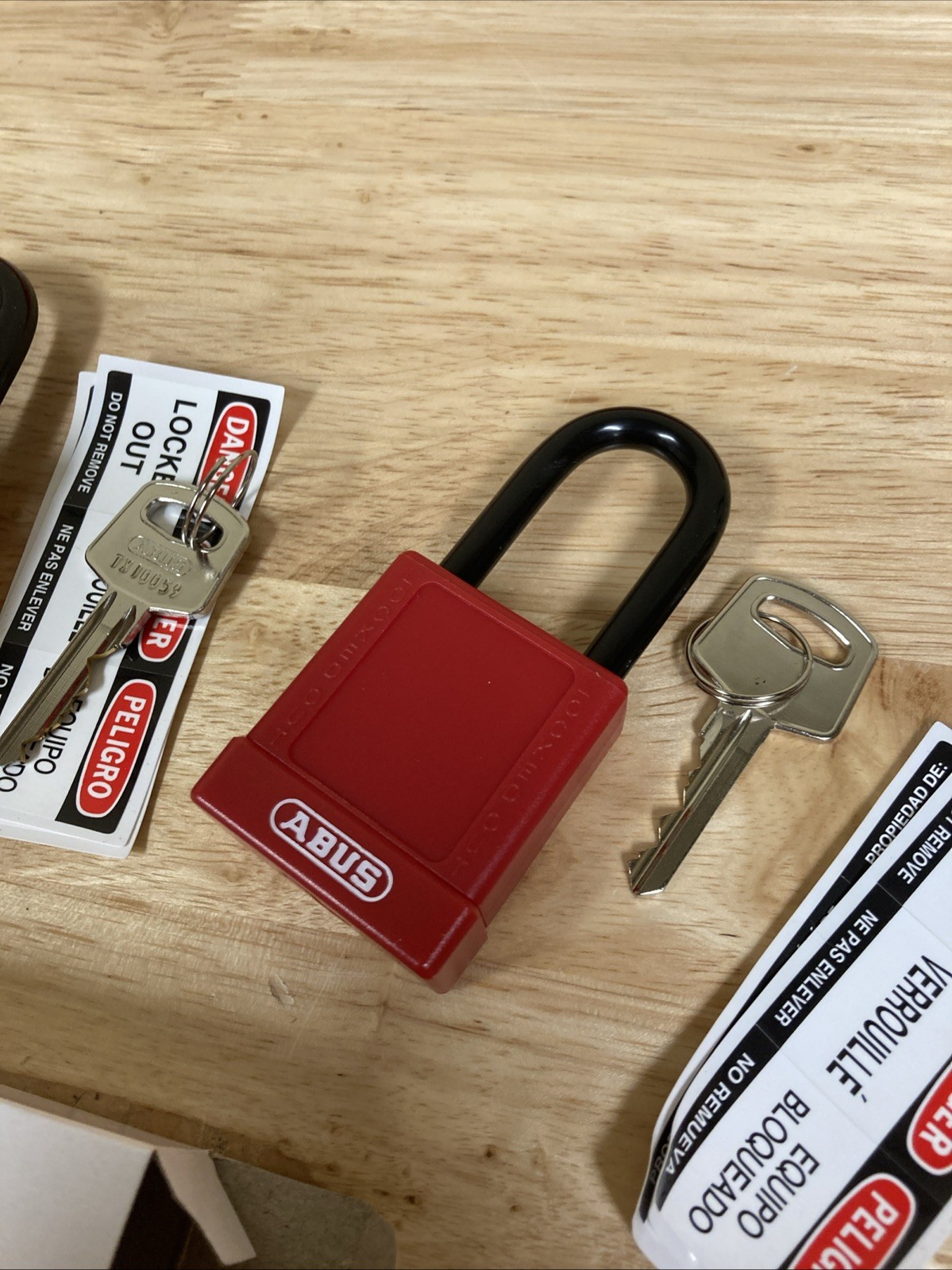 2 Pack ABUS 74/40 Lockout Lock Red With One Key New