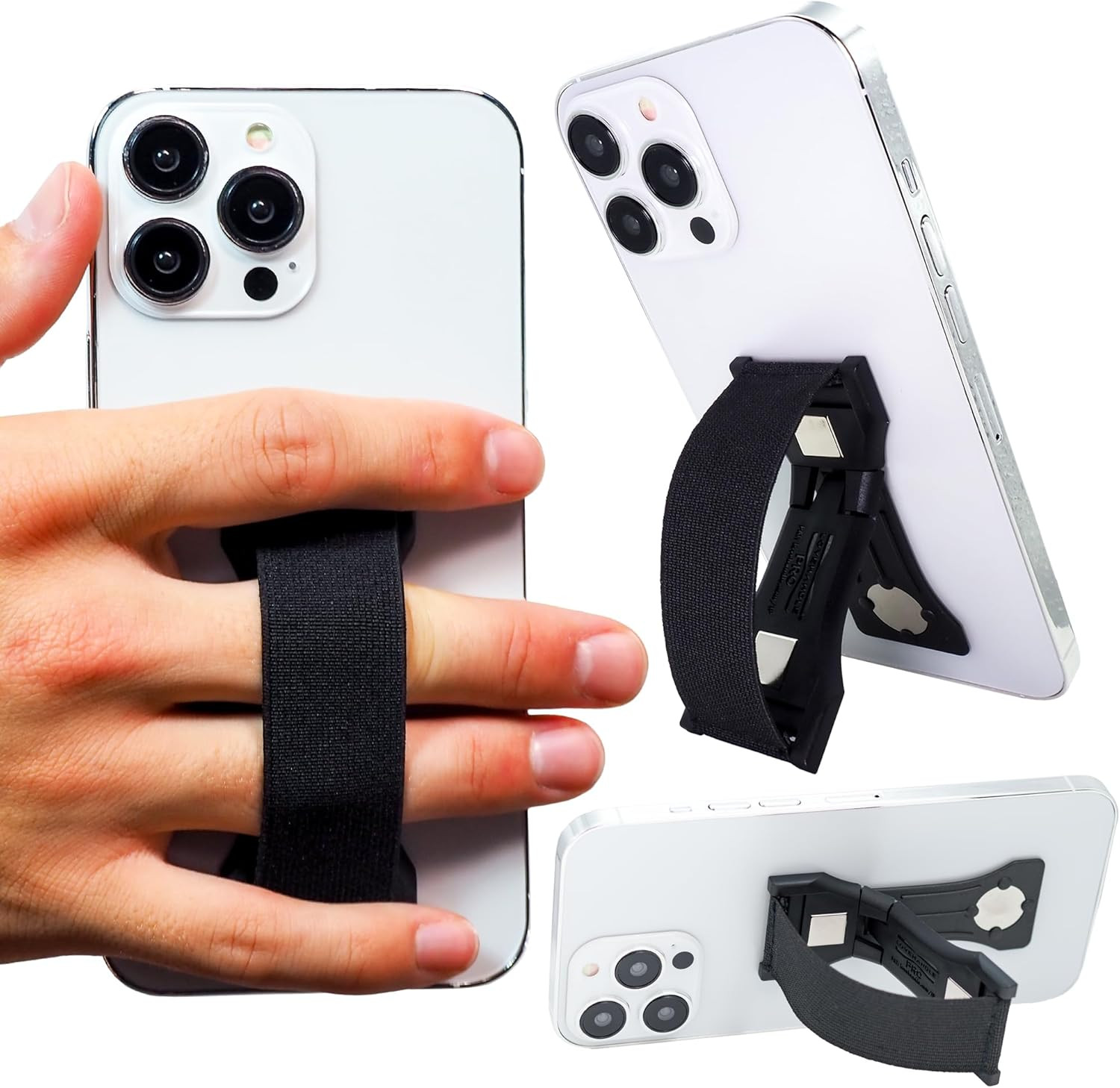 PRO Premium Phone Grip - Elastic Phone Strap - Magnetic Phone Mount and Kickstan
