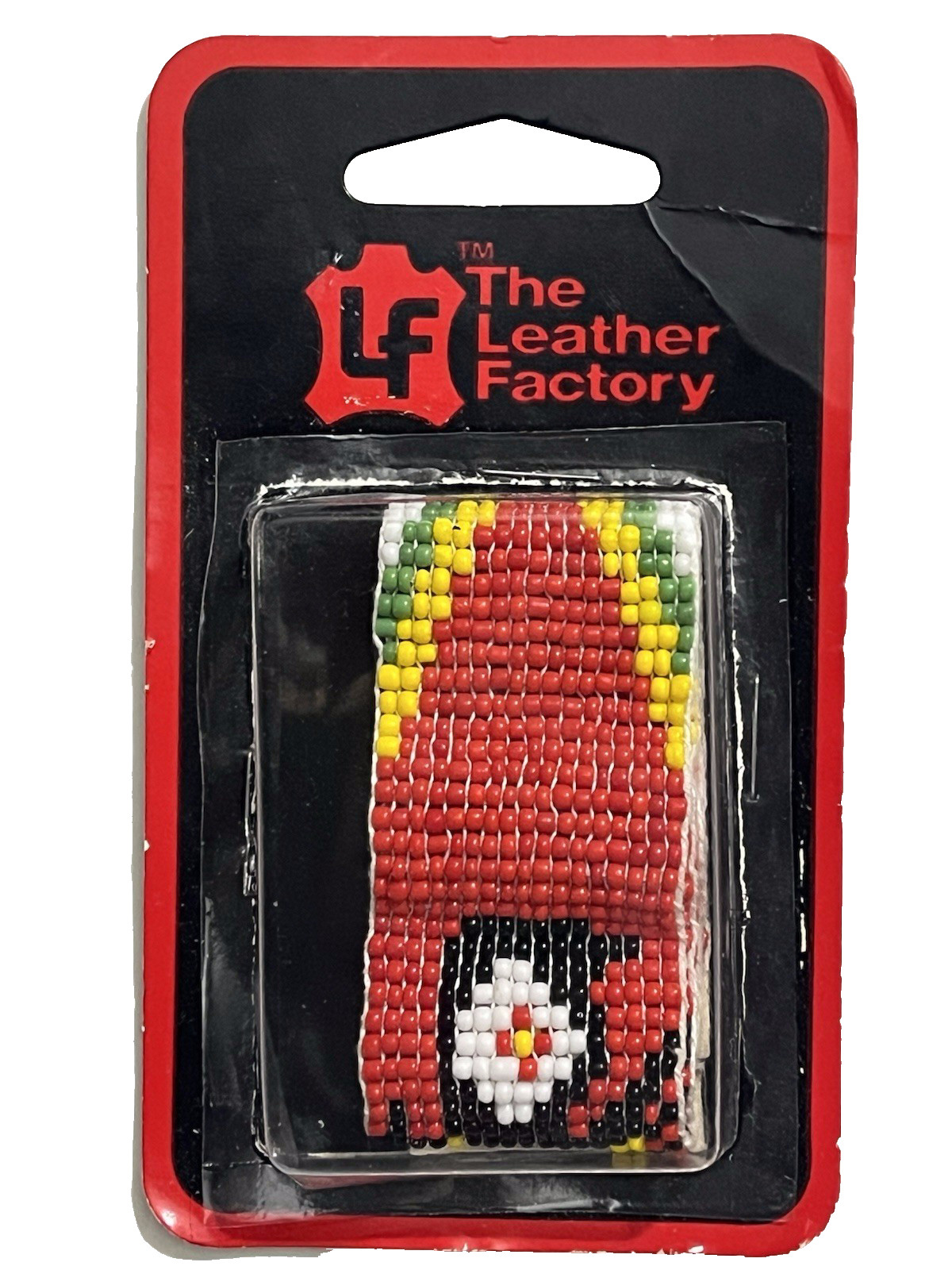 NON NATIVE AMERICAN STYLE RED BEADED 1.25"x10" SEW-ON STRIP REGALIA COSTUMES