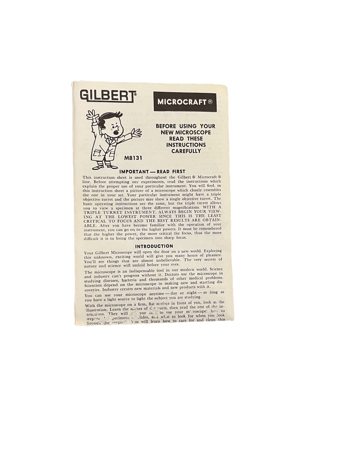 Gilbert Microcraft Microscope