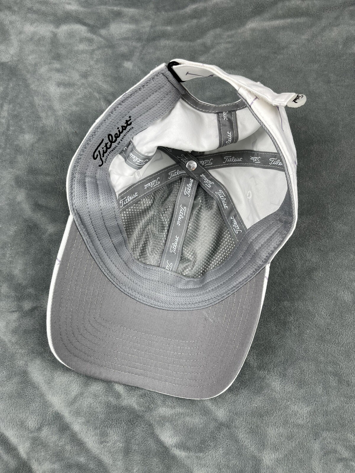 Titleist Hat Women White Purple Flags Adjustable Back Breathable
