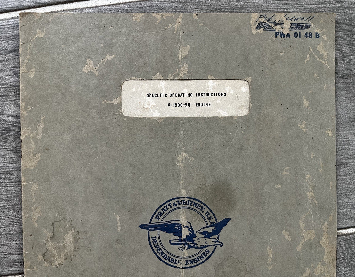 Pratt & Whitney R-1830-94 Engine Specific Operating Instructions 1946 Original