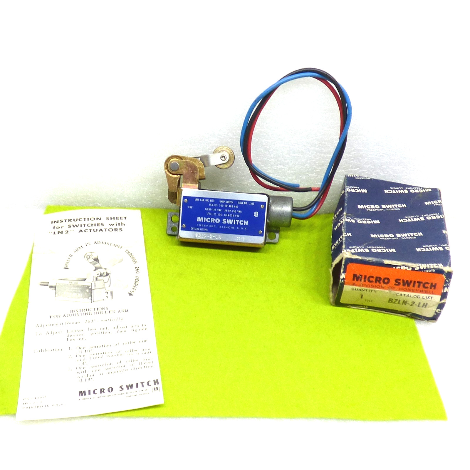Honeywell bzln-2-lh microswitch micro switch