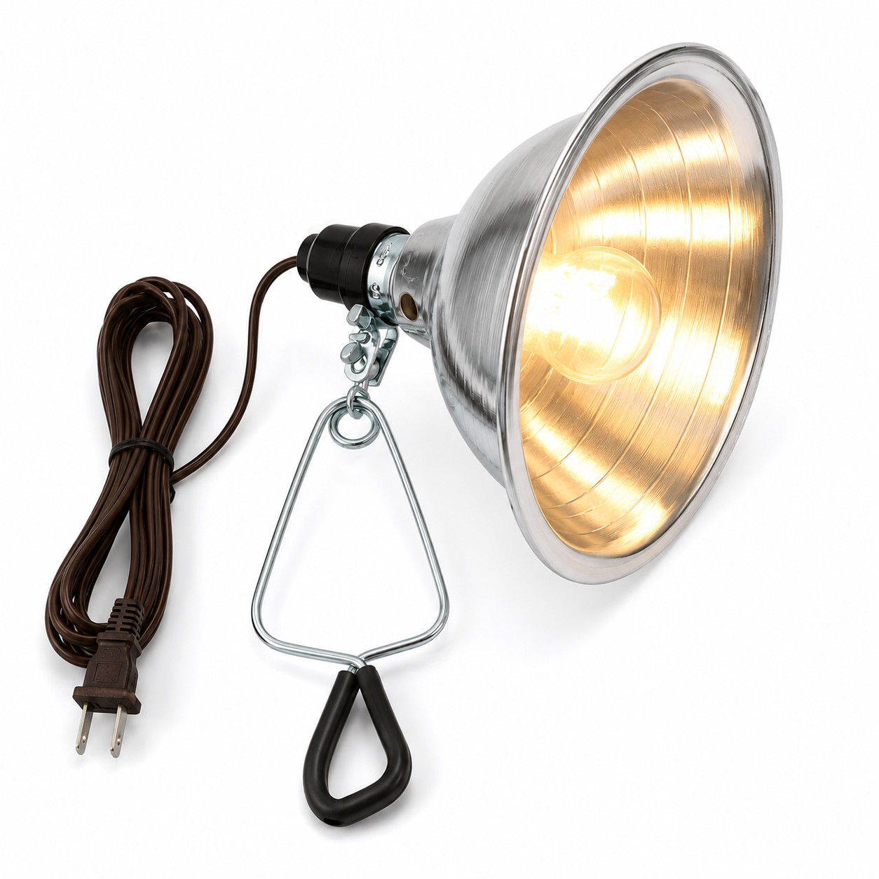Clamp On Aluminum Reflector Heat Lamp Brooder Work Shop Light 8.5"