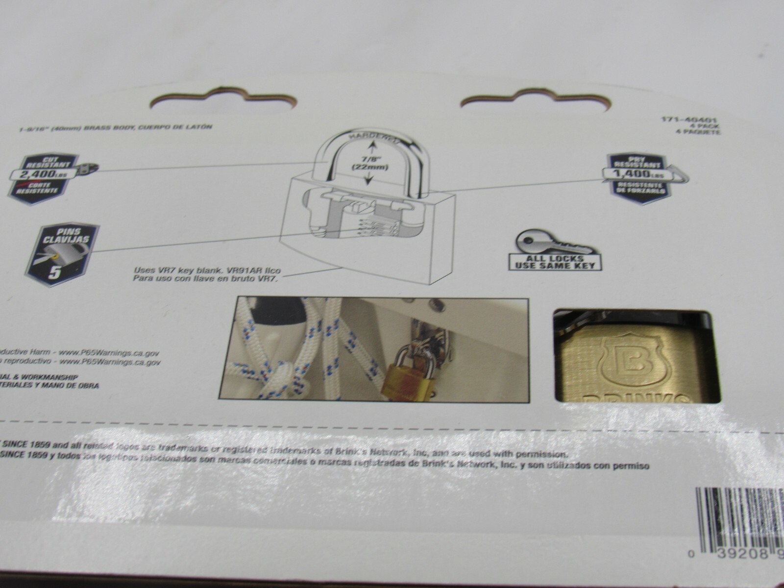 HIGH QUALITY HEAVY 4 PIECE BRINKS WEATHER RESISTANT HIGH SECURITY LOCKS