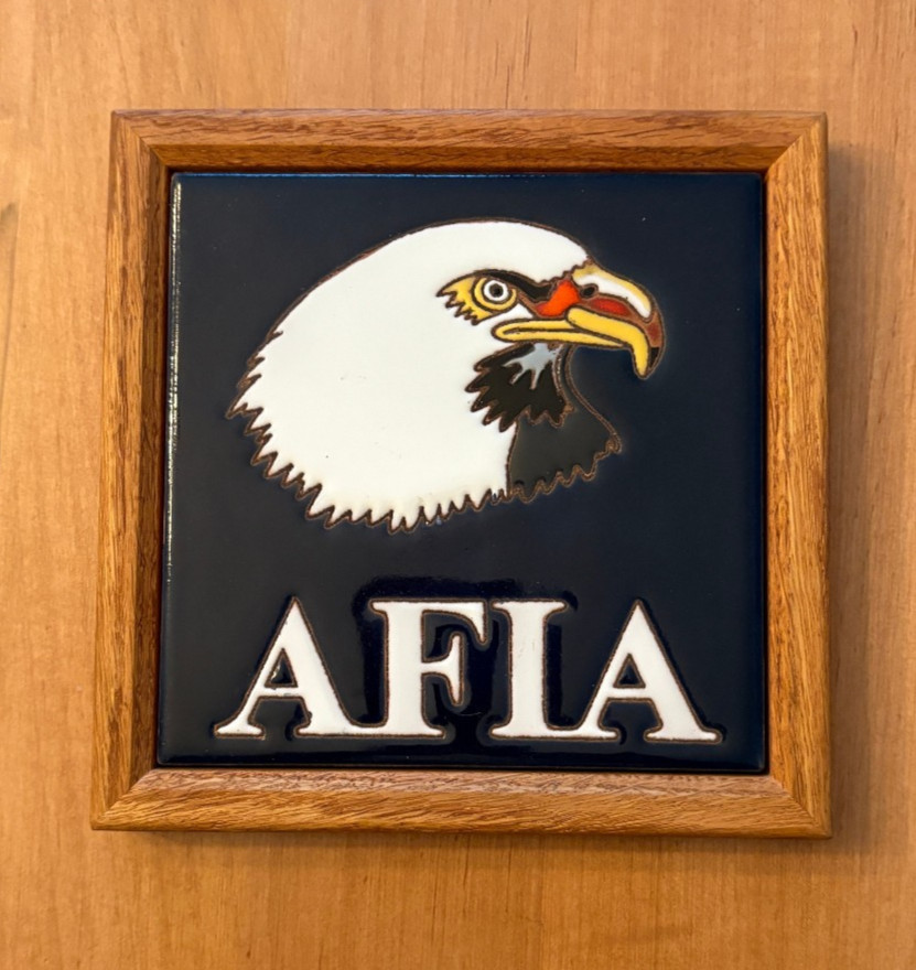 Tecolote Hand Painted Eagle Ceramic Art Tile Trivet by Native American Artists