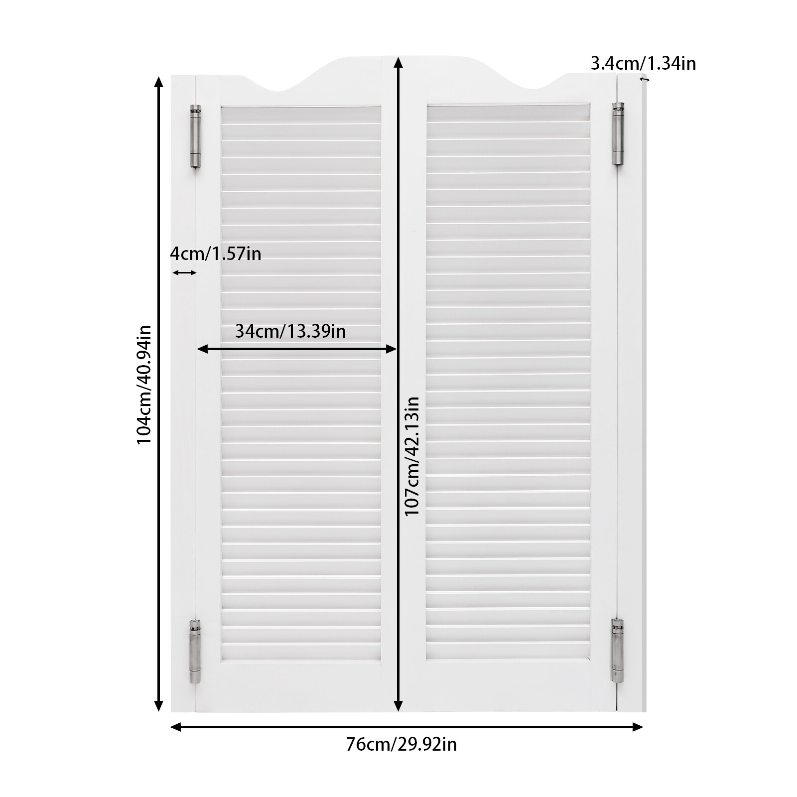 White Swinging Door Double Half Door Double-hinged Café Door With Hinges