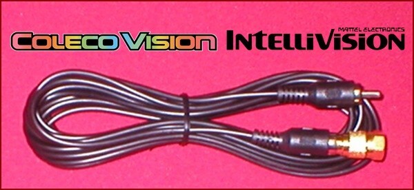 12Ft RCA Video Cable & GOLD RF Coax TV Adapter for Colecovision & Intellivision
