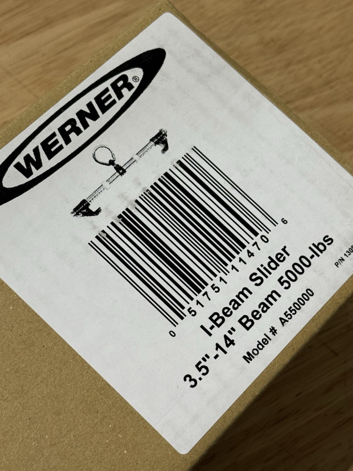 Werner A550000 I-Beam Slider 3.5"-14" Beam 5000 lbs - NEW