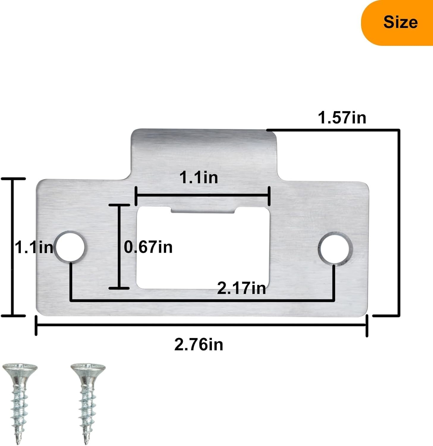 6PCS Universal Door Strike Plate，Replacement Lock Strike Plate T Strike Deadb...