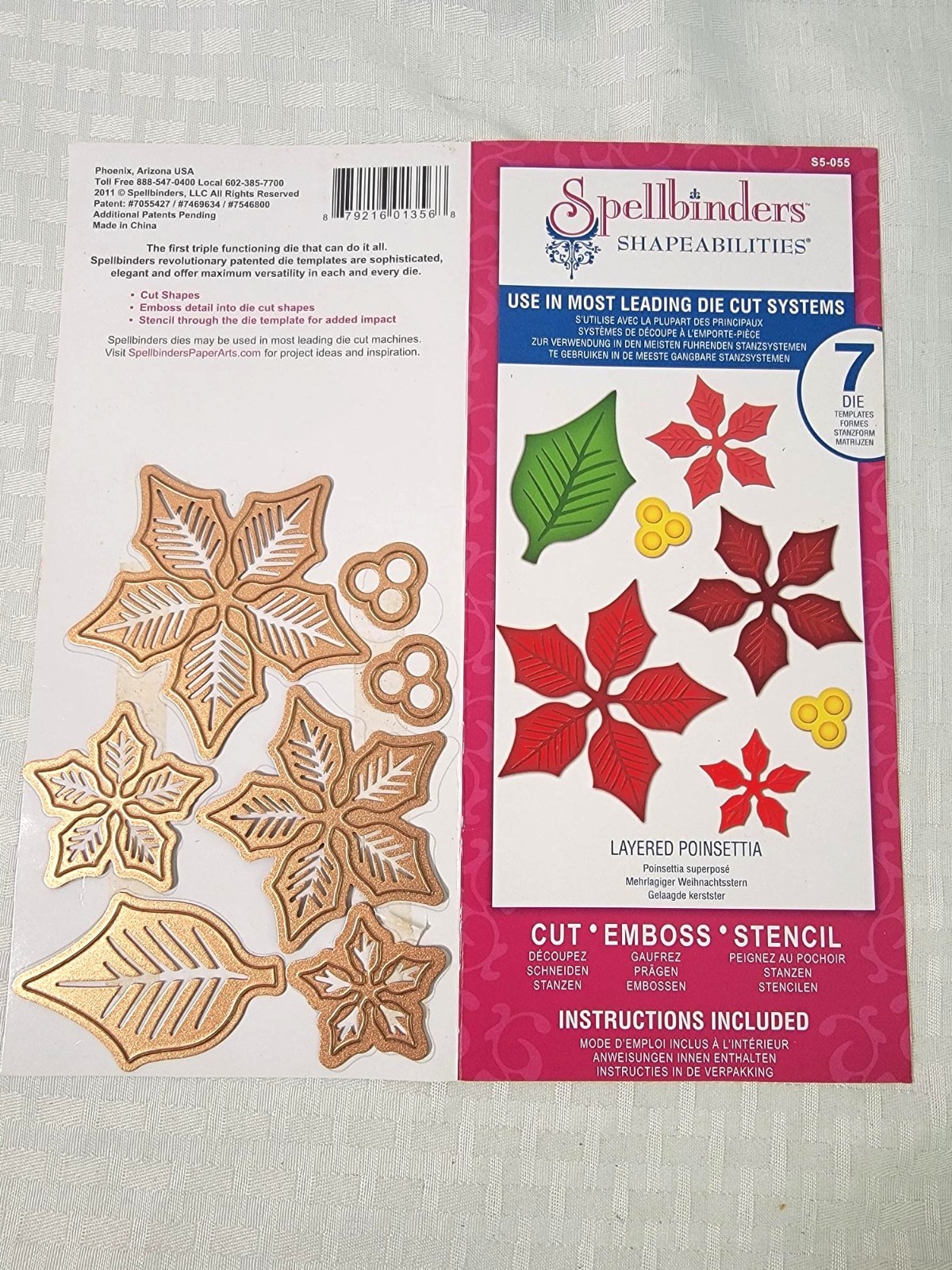 Spellbinders Shapeabilities LAYERED POINSETTIA Dies, #S5-055, Christmas, Holiday