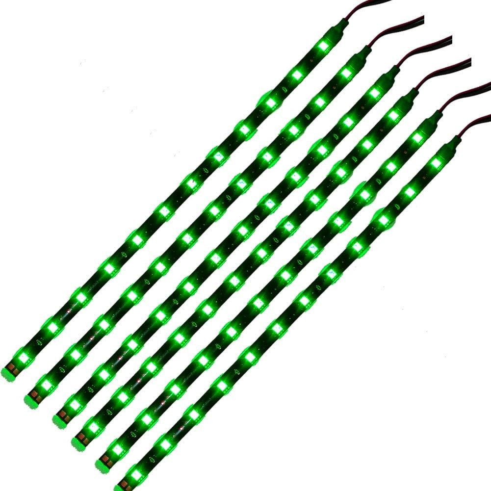 DC 12V Waterproof 1Ft 12 LED Strip Underbody Light with 6 inches Wires for Motor