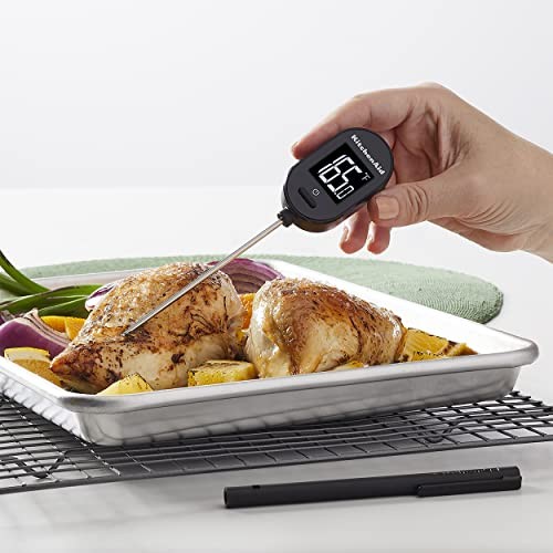 KitchenAid KQ910 Backlit Instant Read Digital Food Kitchen Grill Thermometer,