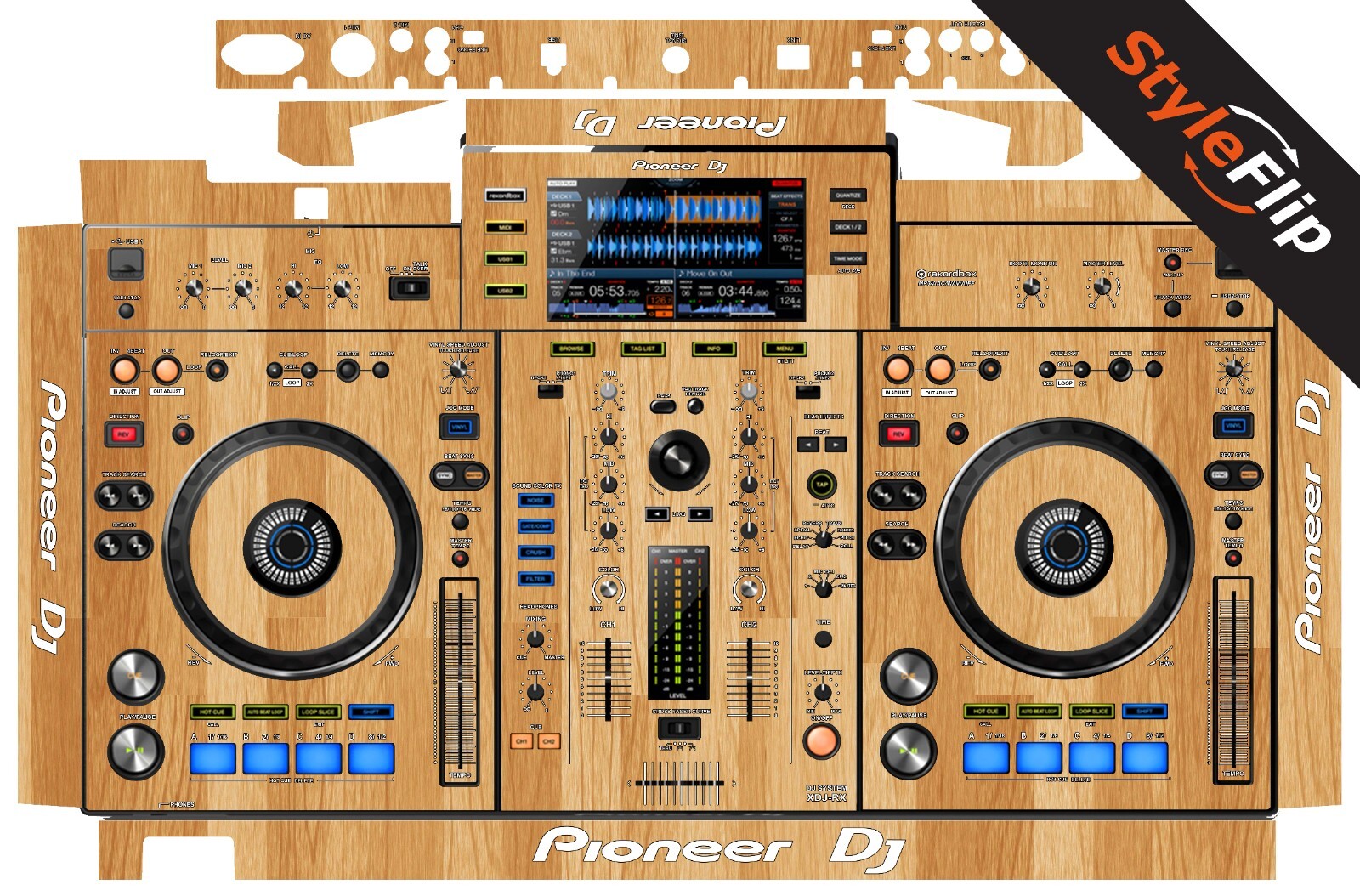 Pioneer XDJ-RX Skin | Wood #5 | Protective Decal | StyleFlip Skins