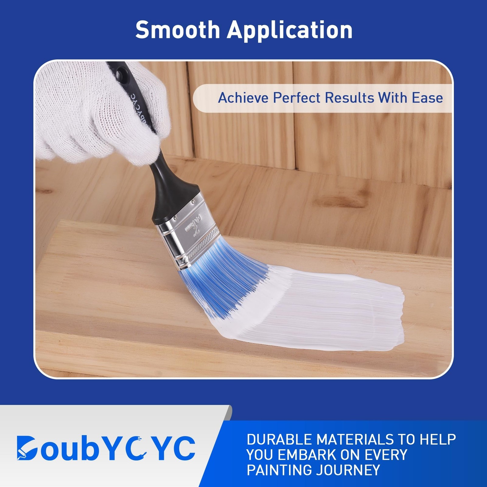 DoubYCYC 24 Pack 2 Inch Flat Paint Brushes Plastic Handle
