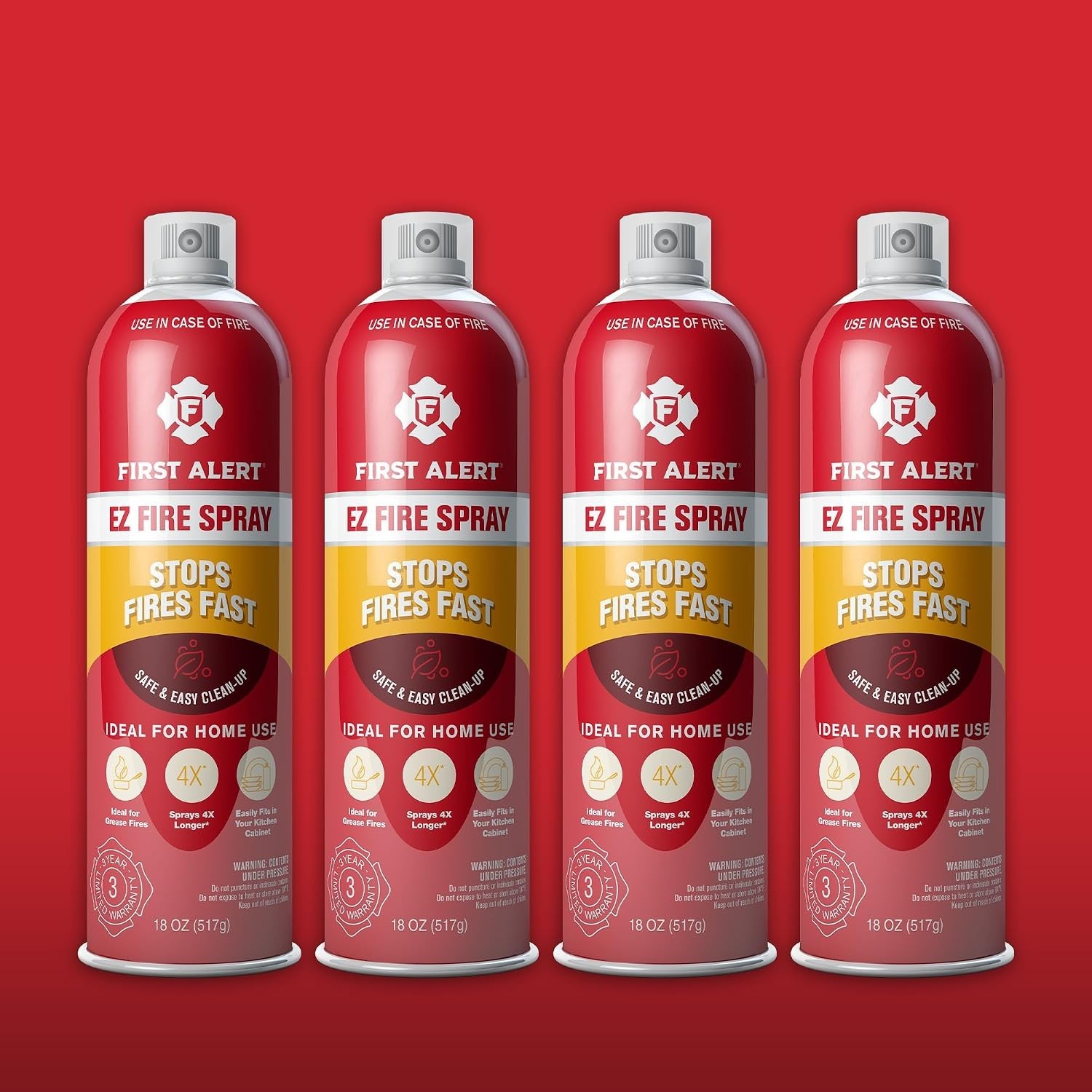 Effortless Fire Prevention with EZ Fire Spray 4-Pack - Ideal for Homes & Travel