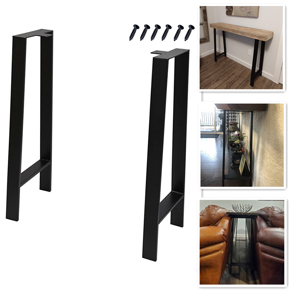 Industrial Black Table Leg Desk Legs Heavy Duty Furniture Legs 16"-32" H 2PCS