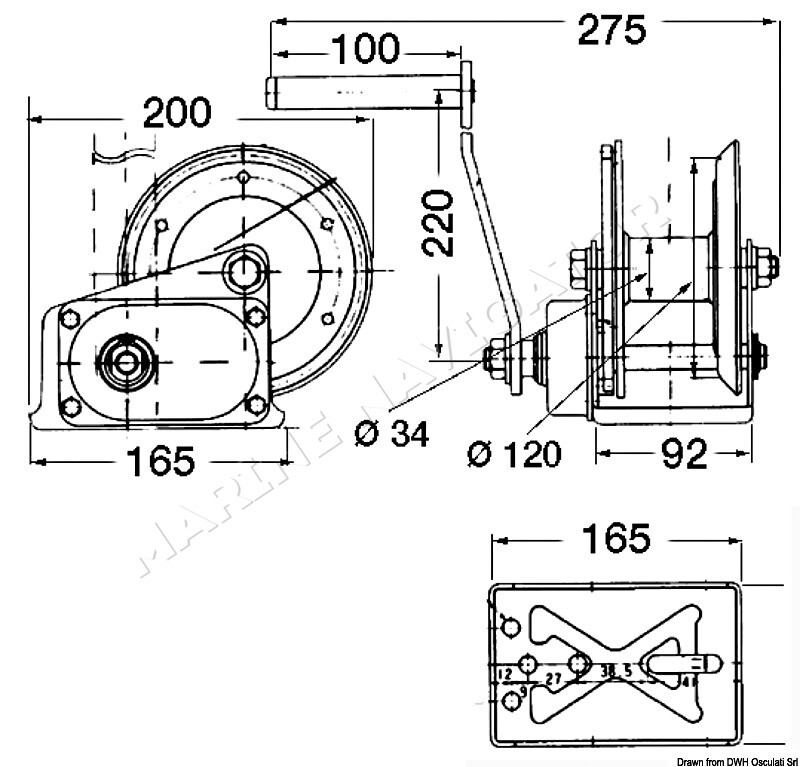 Osculati SPX Brake Winch max 630 kg